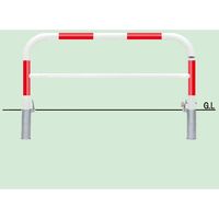 帝金 バリカー横型 スチール製 焼付塗装(赤白)横浅あり脱着式カギ付 82PK3-15RW 1本 624-4908（直送品）