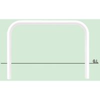 帝金 バリカー横型 スチール製 焼付塗装(白色)横浅なし固定式 Y83A-15W 1本 624-4905（直送品）