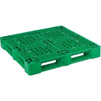 日本プラパレット NPC プラスチックパレットSLAー1111 片面四方差し グリーン SLA-1111-GR 1枚 452-5084（直送品）