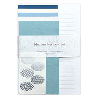 菅公工業 MIXエンベロープレターセットブルー テ130 1冊