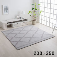 イケヒコ ミエル 柄ボリュームラグ 2500×2000mm グレー 1274040133201 1枚（直送品）