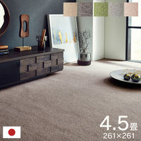 イケヒコ フリッシュ 無地ラグ 江戸間4.5畳 2610×2610mm ナチュラル 1340940183502 1枚（直送品）