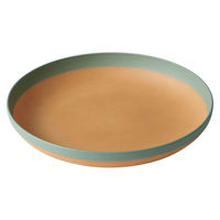 ナカジマ プレート 24cm MUSUBI 山中塗 プラスチック ナチュラルブラウン グリーン 404452 1個（直送品）