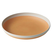 ナカジマ プレート 24cm MUSUBI 山中塗 プラスチック ナチュラルブラウン ホワイト 404453 1個（直送品）