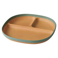 ナカジマ ランチプレート 23.5cm MUSUBI 山中塗 プラスチック ナチュラルブラウン グリーン 404456 1個（直送品）