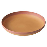ナカジマ プレート 24cm MUSUBI 山中塗 プラスチック ナチュラルブラウン ピンク 404450 1個（直送品）
