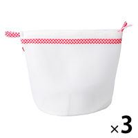 おしゃれ着ネット フック付　ギンガムレッド 1セット（3個）