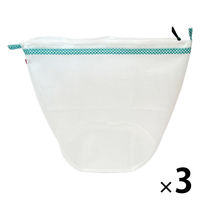 カワタキコーポレーション まるめてポイ 出し入れカンタン洗濯ネット ギンガムグリーン 1セット(3個)