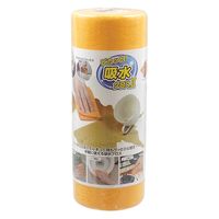 ピカッと吸水クロスII 繰り返し使える お掃除クロス 使い切り 雑巾 ロールタイプ オレンジ 1本（20カット分）ファイン