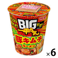 ＢＩＧだぜ！一平ちゃん 豚キムチラーメン 92g 1セット（1個×6） 明星食品