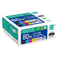 エコリカ エプソン（EPSON）用 リサイクルインク ECI-E80-6PM 6色 IC6CL80M対応 1個
