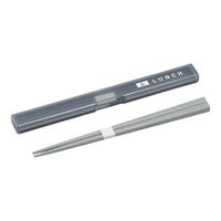 弁当小物 STOCK&LUNCH スリム箸箱セット HS-18 グレー 00416926 1ケース(200個(5個×40))（直送品）