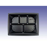 デンカポリマー 軽食容器 D’sカフェP23-16S-5 ブラック 00499147 1ケース(600個(50個×12))（直送品）