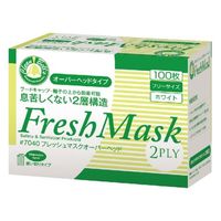 川西工業 使い捨てマスク #7040 新 フレッシュマスク 2PLYオーバーヘッド100枚入 00732017 1ケース(30個)（直送品）