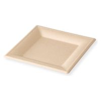 アヅミ産業 紙皿 ムギ&タケスクエアプレート 26cm 00764460 1ケース(600個(50個×12))（直送品）