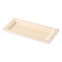 アヅミ産業 紙皿 ムギ&タケスクエアプレート 13×26cm 00764524 1ケース(600個(50個×12))（直送品）