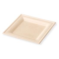 アヅミ産業 紙皿 ムギ&タケスクエアプレート 20cm 00764526 1ケース(600個(50個×12))（直送品）