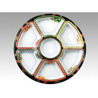 アヅミ産業 オードブル容器 TOM-460-2 丸型オードブル 友禅 セット 00769267 1ケース(80個(20個×4))（直送品）