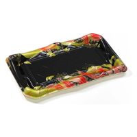 デンカポリマー 軽食容器 富士2-5(10)うねり風P赤HF 00775843 1ケース(600個(50個×12))（直送品）