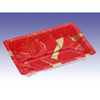 デンカポリマー 寿司容器 寿司盛R10助六本体小紋(赤) 00775963 1ケース(1200個(50個×24))（直送品）