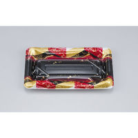 シーピー化成 刺身容器 SF鮨板13 菱紋赤本体 0277613008155 1ケース(1500個(50個×30))（直送品）