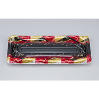 シーピー化成 刺身容器 SF鮨板15 菱紋赤本体 0277615008155 1ケース(1200個(50個×24))（直送品）