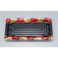 シーピー化成 刺身容器 SF鮨板25 菱紋赤本体 0277625008155 1ケース(800個(50個×16))（直送品）