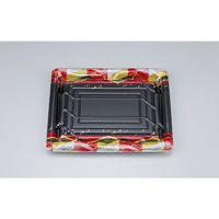 シーピー化成 刺身容器 SF鮨板34 菱紋赤本体 0277634008155 1ケース(600個(50個×12))（直送品）