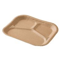 東罐興業 紙皿 NHS 仕切り皿N 未晒 209247 1ケース(400個(100個×4))（直送品）