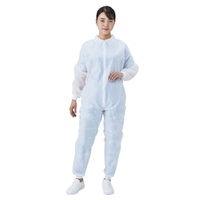 メディテックジャパン ディスポ白衣 リブ付ジャンプスーツ M 617772 1ケース(50個)（直送品）