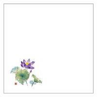 カミイソ産商 敷紙 和紙4寸懐紙 No.6253 はす 70016253 1袋(100個)（直送品）