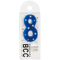 カメヤマ 贈答用飾り ナンバーキャンドル スター 8番 ブルー B7539-07-08BL 1ケース(120個(10個×12))（直送品）