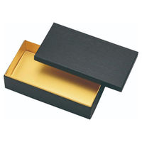 弁当容器 HSH-200-105-2 1段貼箱 (黒木目エンボス 内金茶) HSH200105BKMES-2（直送品）