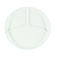 パール金属 メラミン食器 あつかいやすい仕切付ラウンドプレート(ホワイト) K-6387 1ケース(5個)（直送品）