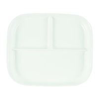 パール金属 メラミン食器 あつかいやすい仕切付スクエアプレート(ホワイト) K-6388 1ケース(5個)（直送品）