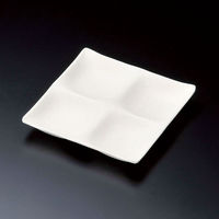 マイン メラミン食器 M11-359 角プレート 四つ仕切り クリーム 1袋（直送品）