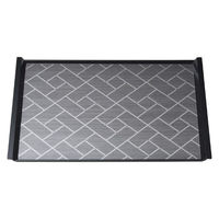 マイン お盆 M44-399 長角盆 雅 450×335 銀 ノンスリップ 1ケース(20個)（直送品）