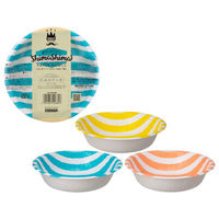 サンナップ パルプモールド しましまペーパーボウル 410ml 7枚入 P4107SIM 1ケース(240個(10個×24))（直送品）