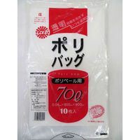 中川製袋化工 LDゴミ袋 透明ポリバッグ 70L S025772 1ケース(250個(10個×25))（直送品）