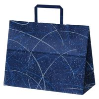 パックタケヤマ 紙手提袋 平紐手提袋 H平32 ゆうび ブルー XZT60004 1ケース(200個(50個×4))（直送品）