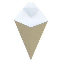 旭創業 テイクアウト容器 クラフトコーン 小 ディップコーナー付 00752573 1ケース(500個(50個×10))（直送品）