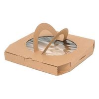 ケーピープラテック ピザ箱 K-BOX ピザ11インチ 持ち手有ナチュラル 00748275 1袋(25個)（直送品）