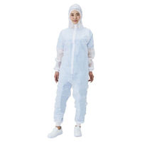 メディテックジャパン ディスポ白衣 リブ付ジャンプスーツ フード付キ 2L 617777 1ケース(50個)（直送品）