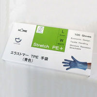 静光産業 TPE手袋 エラストマー手袋(青色)Lサイズ 21436 1ケース(3000個(100個×30))（直送品）