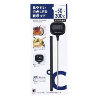 パール金属 はかり 測HAKARI デジタル温度計ブラック(白色LED) D-6479 1ケース(120個(10個×12))（直送品）