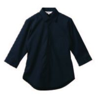 サンユニフォーム ストレッチシャツ 七分袖シャツ(ブラック)L 577-S511-1-L 1ケース(40個)（直送品）