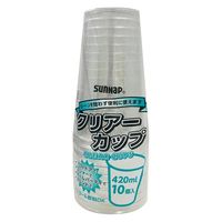 サンナップ プラコップ WHクリアーカップ 420ML 10個 C4210ZWH 1ケース(90個)（直送品）