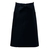 サンユニフォーム ミドルエプロン ミドルエプロン(ブラック)F 701-S712-1 1ケース(50個)（直送品）