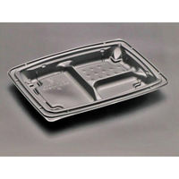 リスパック 弁当容器 バイオデリカ 枠膳 10-1 B 黒 RHBW221 1ケース(600個(50個×12))（直送品）