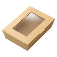 窓付袋 窓付ランチボックス 未晒S 187114 1ケース(200個(50個×4))（直送品）